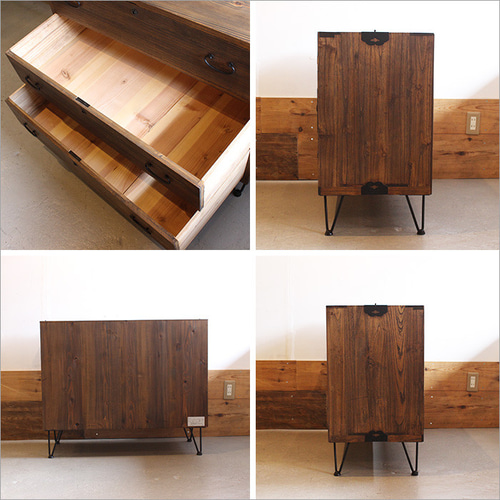 古い和箪笥をリメイクした古材チェスト｜アイアン脚の和モダン収納家具