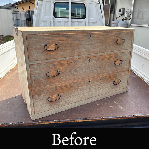 古い和箪笥をリメイクした古材チェスト｜アイアン脚の和モダン収納家具