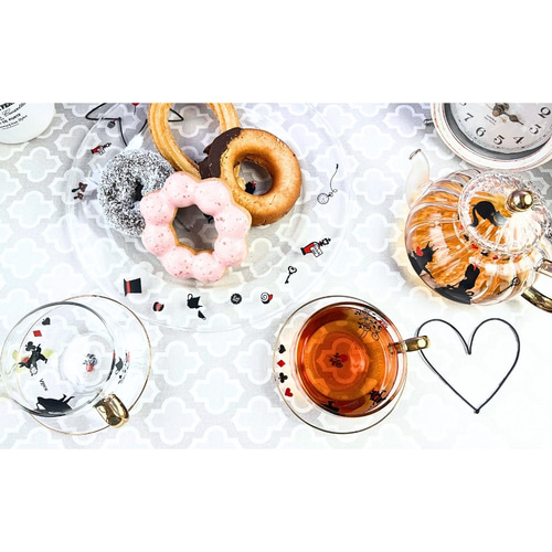 アリスインワンダーランドの耐熱ガラスティーセット☆4点セット