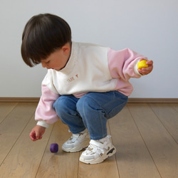 子供服　ベビー服　裏毛配色セーター 3枚目の画像