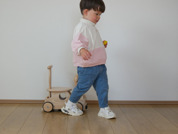 子供服　ベビー服　裏毛配色セーター 4枚目の画像