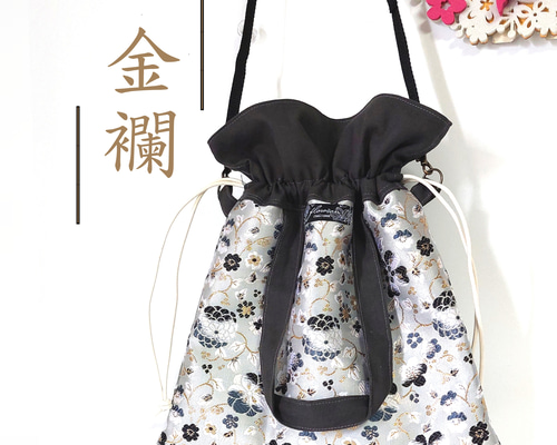 にゃんた　ジョリーフルール使用　凄く大きな巾着バッグ　ハンドメイド お勧め！かわいいバッグです☆ぜひ作ってみて下さい！巾着バッグ