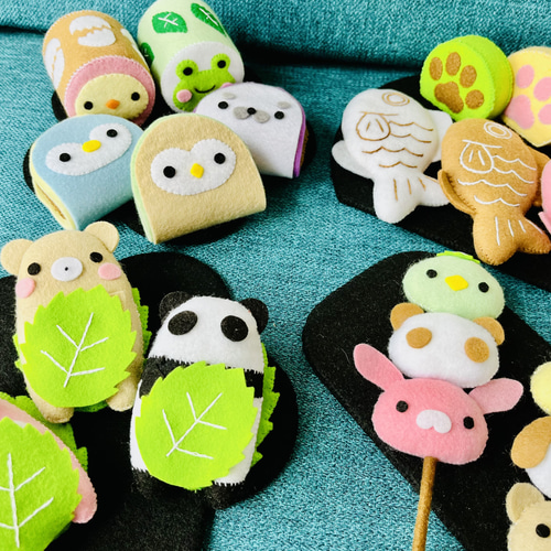SHIDO-RICO フェルトで作るどうぶつ和菓子セット 型紙＆レシピ 型紙