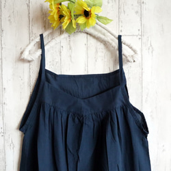 [M 至 5L 2 種尺寸可供選擇] 美麗的扇形蕾絲吊帶連身裙，深藍色，可少量訂購！ 第5張的照片
