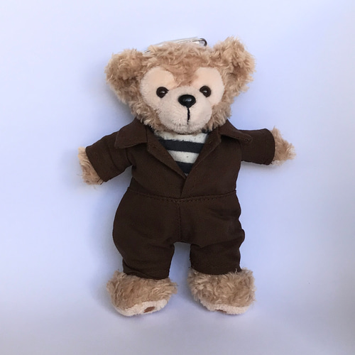 ダッフィぬいぐるみ 着せ替え服 2点セット 14cmぬいば用【ダッフィーぬいば服2点☆コーデセット】つなぎブラウン