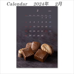 2024年　花のカレンダー　（はがきサイズ：縦置き）　12か月分　1セット 3枚目の画像
