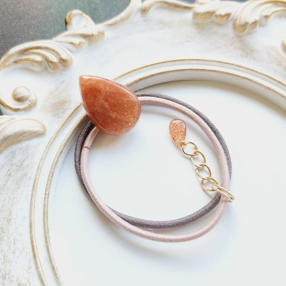 【一点物】雫 アイオライト ヘアゴム ✩.*˚天然石×ヘアゴム 一点物】雫 アイオライト ヘアゴム ✩.*˚天然石×ヘアゴム