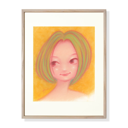 パステル画 女性