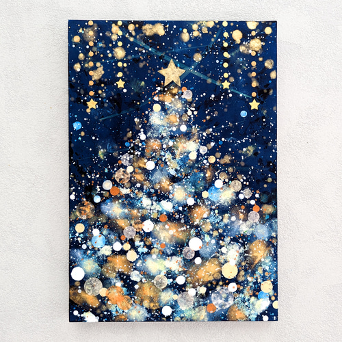 クリスマスツリー雪と星の夜P5号(アクリル原画) 絵画 加藤晶子 通販|Creema(クリーマ) 16596426 クリスマスツリー雪と星の夜P5号(アクリル原画) 絵画 加藤晶子 通販|Creema(クリーマ) 16596426