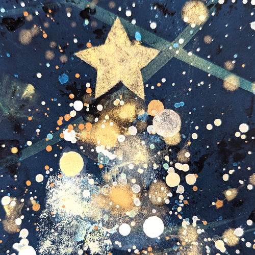 クリスマスツリー雪と星の夜P5号(アクリル原画) 絵画 加藤晶子 クリスマスツリー雪と星の夜P5号(アクリル原画) 絵画 加藤晶子