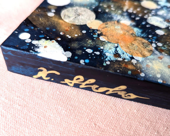 クリスマスツリー雪と星の夜P5号(アクリル原画) アート 絵画 アクリル絵具、油絵具 M1674723053(12750円)