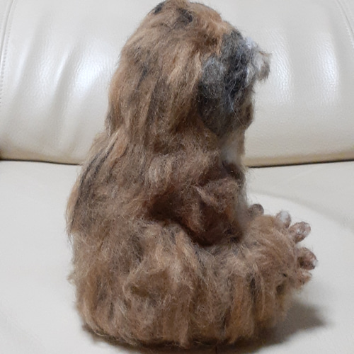 羊毛フェルト 猿のぬいぐるみ 約30cm ニホンザルのぬいぐるみ 羊毛フェルト nekineki 通販 13838177
