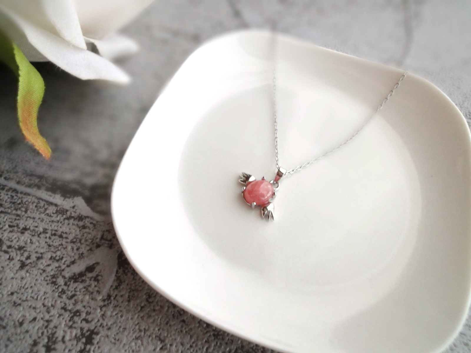 【限定数3】天使のたまごのペンダント ■ Silver925 × 天然石 ■ インカローズ