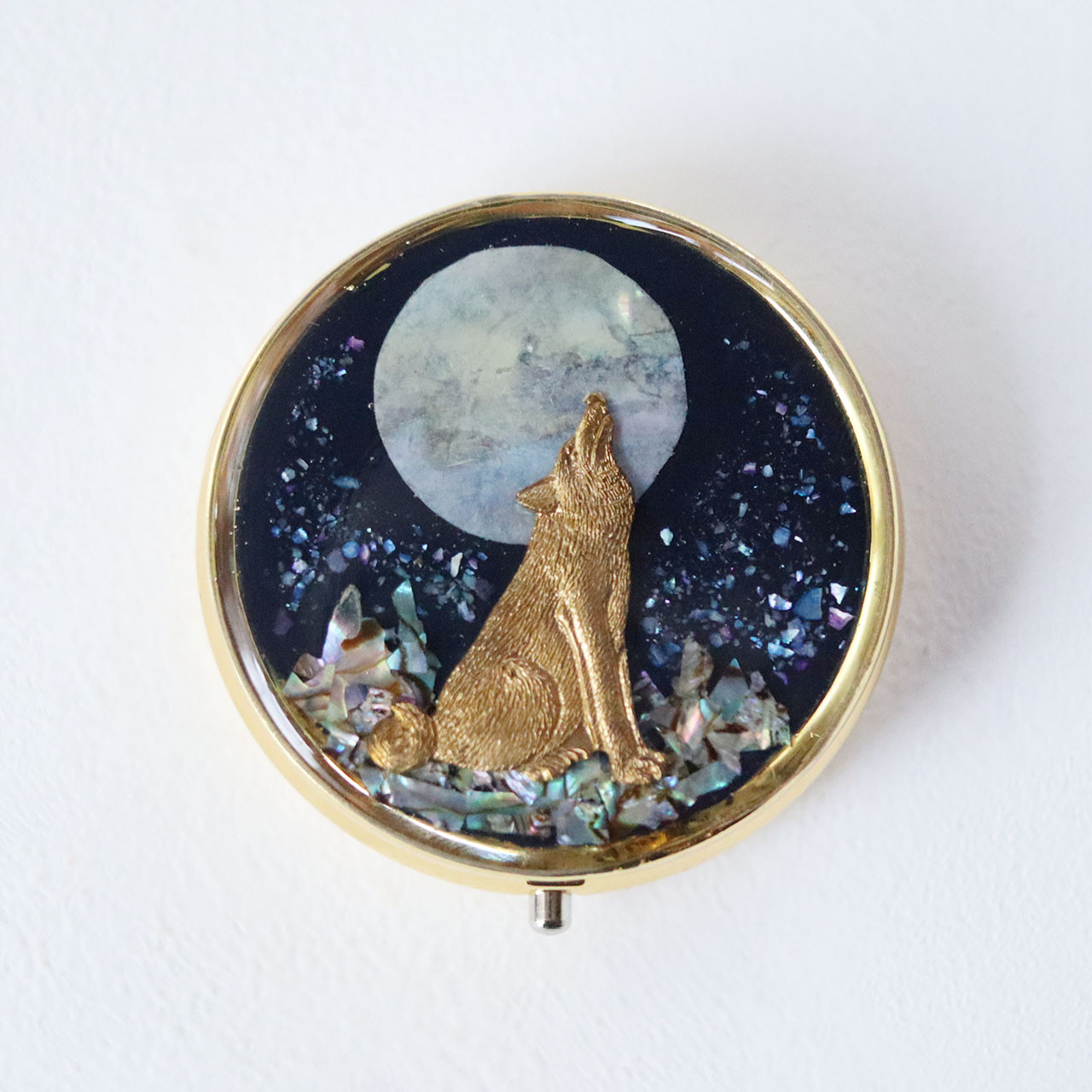 レジンヘアゴム、月夜の黒猫ちゃん