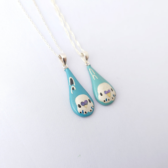 セキセイインコ(銀)漆ネックレス(sv) 2枚目の画像