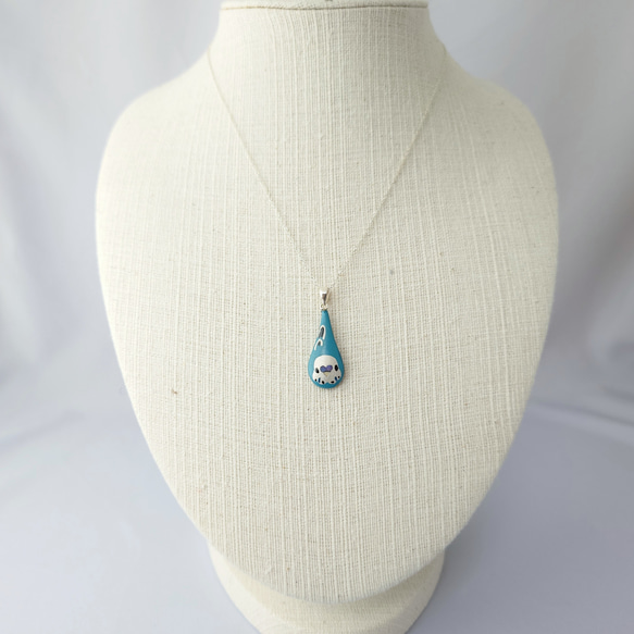 セキセイインコ(銀)漆ネックレス(sv) 5枚目の画像