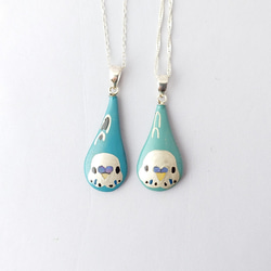 セキセイインコ(銀)漆ネックレス(sv) 1枚目の画像