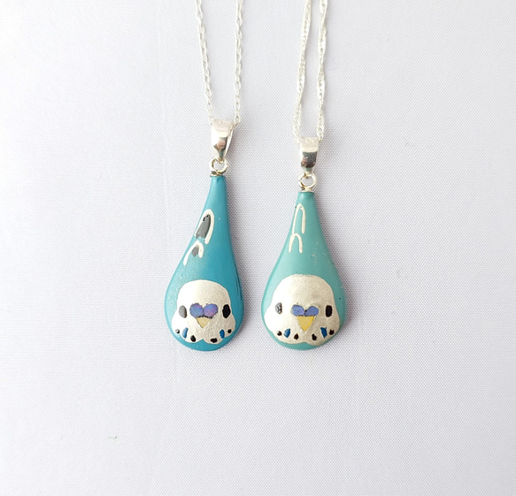 セキセイインコ(銀)漆ネックレス(sv) 1枚目の画像