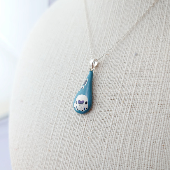 セキセイインコ(銀)漆ネックレス(sv) 6枚目の画像