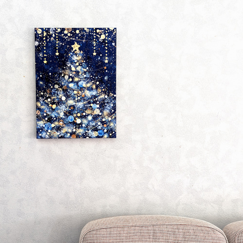 クリスマスツリー聖夜P8号(アクリル原画) 絵画 加藤晶子 通販 クリスマスツリー聖夜P8号(アクリル原画) 絵画 加藤晶子 通販