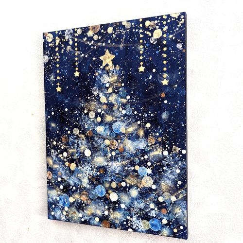美しい クリスマスツリー聖夜P8号(アクリル原画) 通販 加藤晶子 絵画 絵画