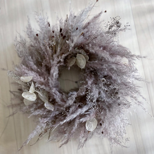 りっちゃん　パンパスグラスのフライングリース flying wreath 