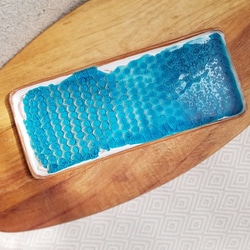 角皿　海のキャッシュトレイ【さざ波】カヤック（大）　刺身皿　焼き魚用　 2枚目の画像