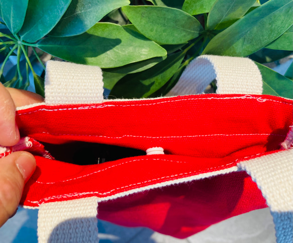 MORI譜面台バッグ楽器ケース縦長　レッドRed赤色　帆布洗濯可　musicbag 2枚目の画像