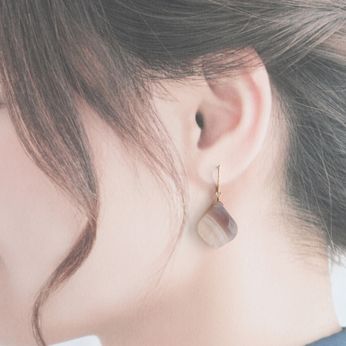 ✿SALE✿ 14kgf バンデット オパール 1粒 ピアス *イヤリング可 ピアス 