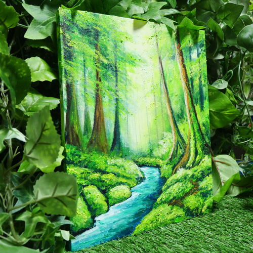 油絵 絵画 【新緑の渓谷】 絵画 HR 通販 16597171|Creema 油絵 絵画 【新緑の渓谷】 絵画 HR 通販 16597171|Creema
