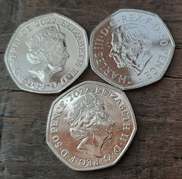 3種類 エリザベス女王 新デザイン イギリス 英国 本物 50ペンスコイン イギリス 英国 コイン 4枚目の画像