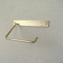 真鍮製シングルペーパーホルダー工房製作品 brass 黄銅　ペーパーストッカー　トイレットぺーパーホルダー 3枚目の画像