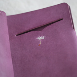 刺繍が選べる　小さな財布　スモークパープル 3枚目の画像