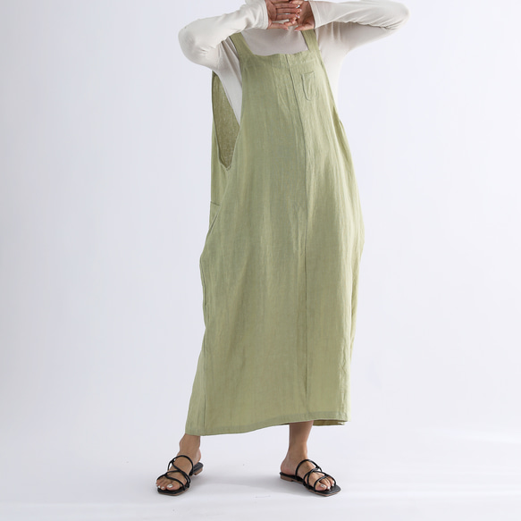 サイズオーダーok•リネン100％ジャンパースカート・ 5枚目の画像