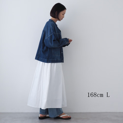 ドロップショルダー ノーカラーデニムジャケット CBC ブルー 18枚目の画像