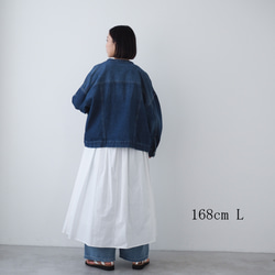 ドロップショルダー ノーカラーデニムジャケット CBC ブルー 19枚目の画像