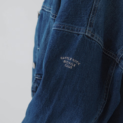 ドロップショルダー ノーカラーデニムジャケット CBC ブルー 13枚目の画像