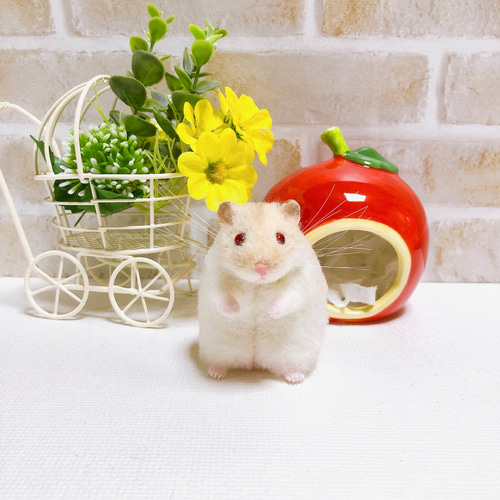 赤目 イエローキャンベル ハムスター 羊毛フェルト 羊毛フェルト