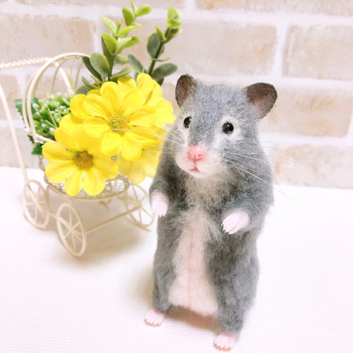 グレー系 セーブル ゴールデンハムスター 羊毛フェルト 羊毛