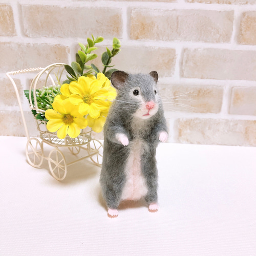 ゴールデンハムスター 羊毛フェルト グレー系 セーブル ゴールデンハムスター 羊毛フェルト 羊毛