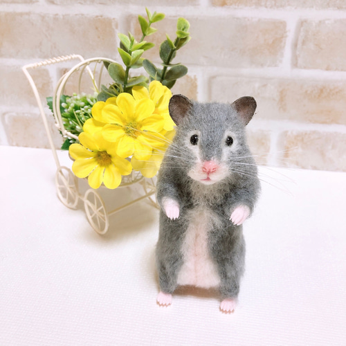 グレー系 セーブル ゴールデンハムスター 羊毛フェルト 羊毛フェルト