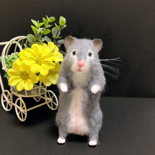 グレー系 セーブル ゴールデンハムスター 羊毛フェルト 羊毛フェルト
