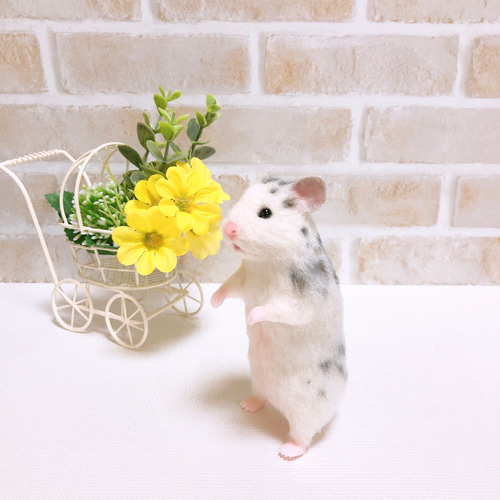 367 ゴールデンハムスター クリームバンデッド◇羊毛フェルト 367 ゴールデンハムスター クリームバンデッド◇羊毛フェルト