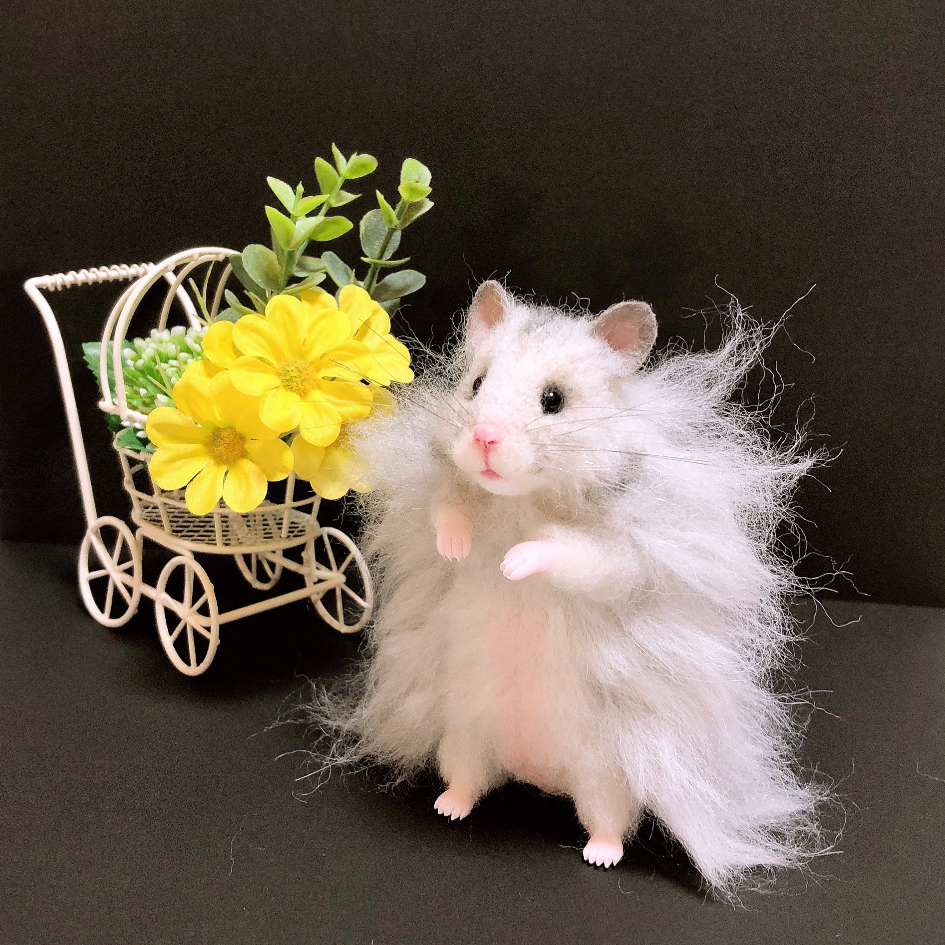 長毛シルバー ゴールデンハムスター 羊毛フェルト 羊毛フェルト 長毛シルバー ゴールデンハムスター 羊毛フェルト 羊毛フェルト
