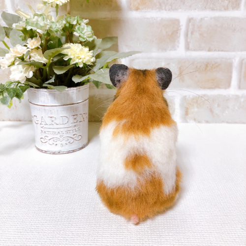 367 ゴールデンハムスター クリームバンデッド◇羊毛フェルト 367 ゴールデンハムスター クリームバンデッド◇羊毛フェルト