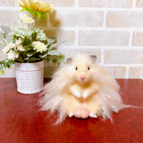 タマ座布団 長毛キンクマ ゴールデンハムスター 羊毛フェルト 羊毛