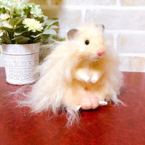 タマ座布団 長毛キンクマ ゴールデンハムスター 羊毛フェルト 羊毛