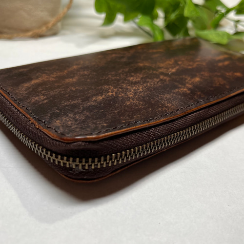 カード大容量ヴィンテージ加工牛革長財布！ 長財布 HARU leather 通販 