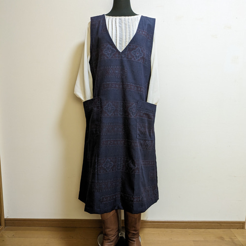 SOLD お値下げ中 着物リメイク Aラインジャンパースカート紬 M SOLD お値下げ中 着物リメイク Aラインジャンパースカート紬 M