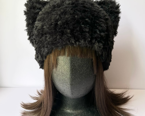 専用♪ 猫耳⭐︎ニット帽　ショートファー　黒５枚 ネコ耳当てつきニット帽(50-52cm 黒): キッズ - ナルミヤ オンライン